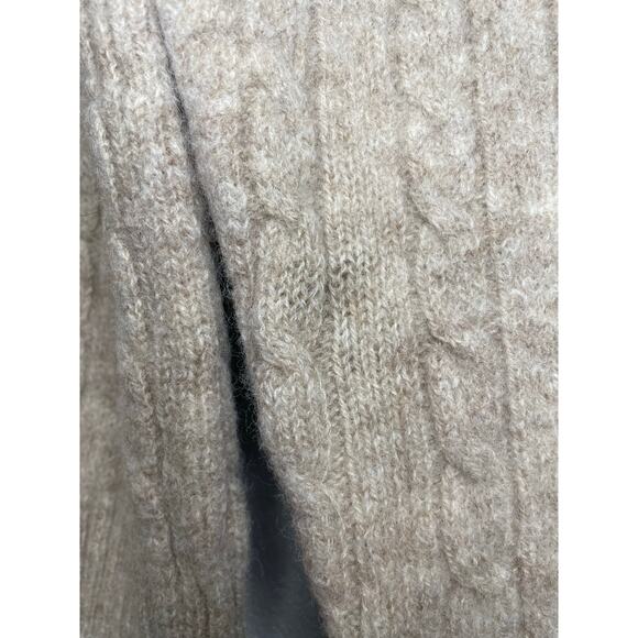 Vintage 70s Shetlander Crazy Horse Wool Cable-Knit Sweater in Oatmeal - Picture 6 of 6